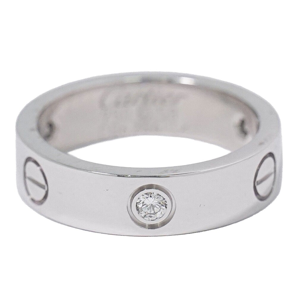 Cartier Love Wedding Band 1 Diamond 18K White Gold with Diamond